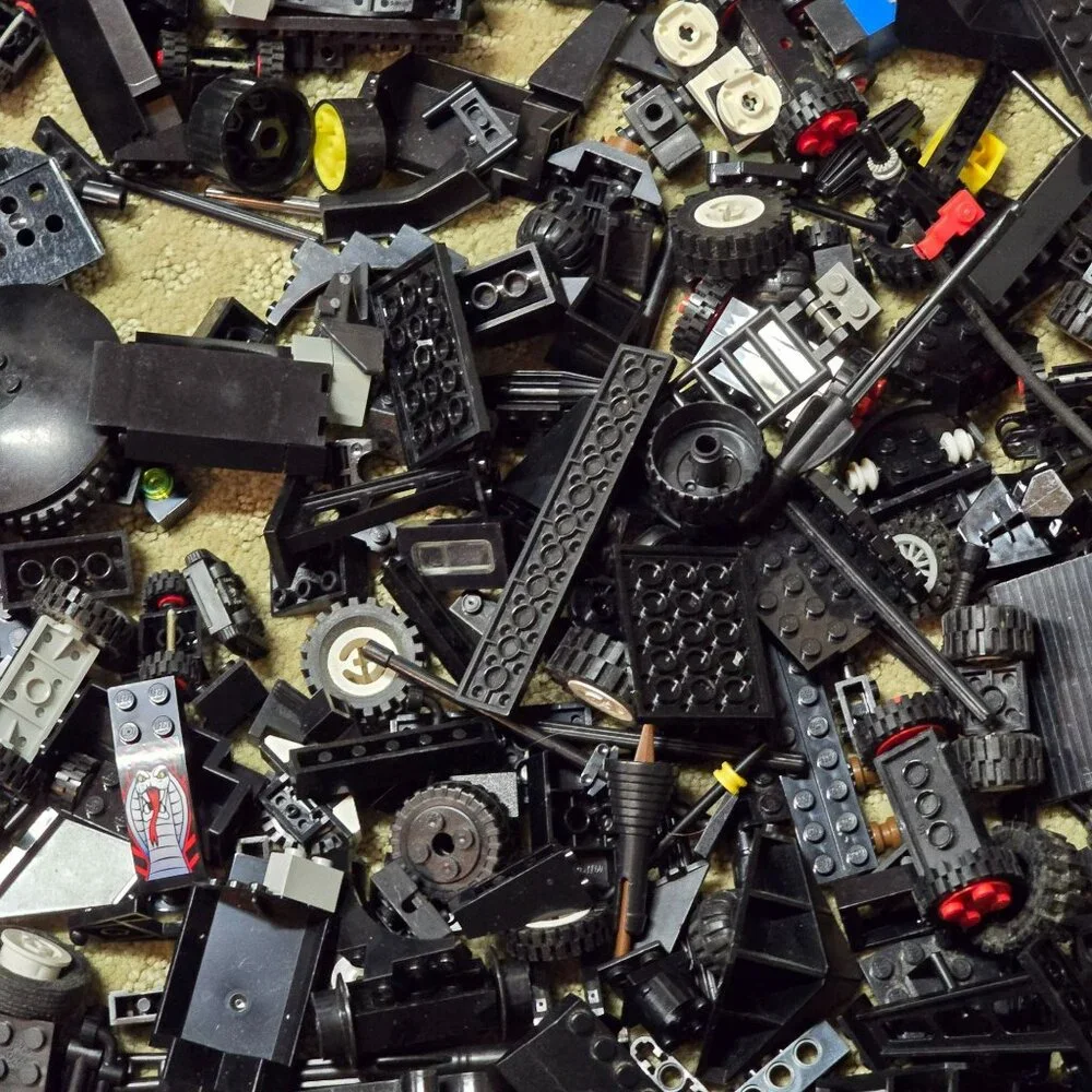 Lego and Lego Compatible Black Building Blocks Wheels Car Parts Lot GA164